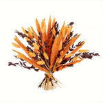 bouquet artificiel plumes orange feuilles marron boho décoration maison anniversaire mariage
