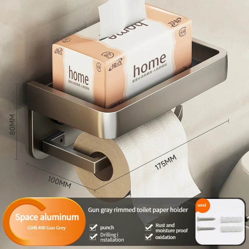 porte serviettes moderne argenté lisse mural vis papier toilette boîte serviettes support