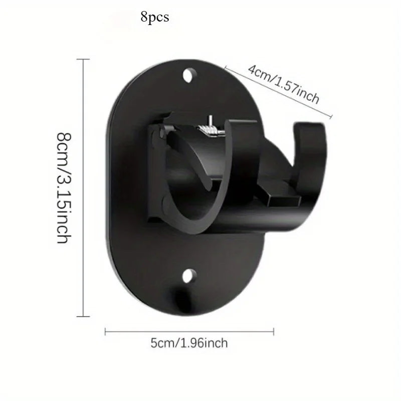 supports adhésifs rideaux noir blanc modernes fixations murales pvc utilisation multiple