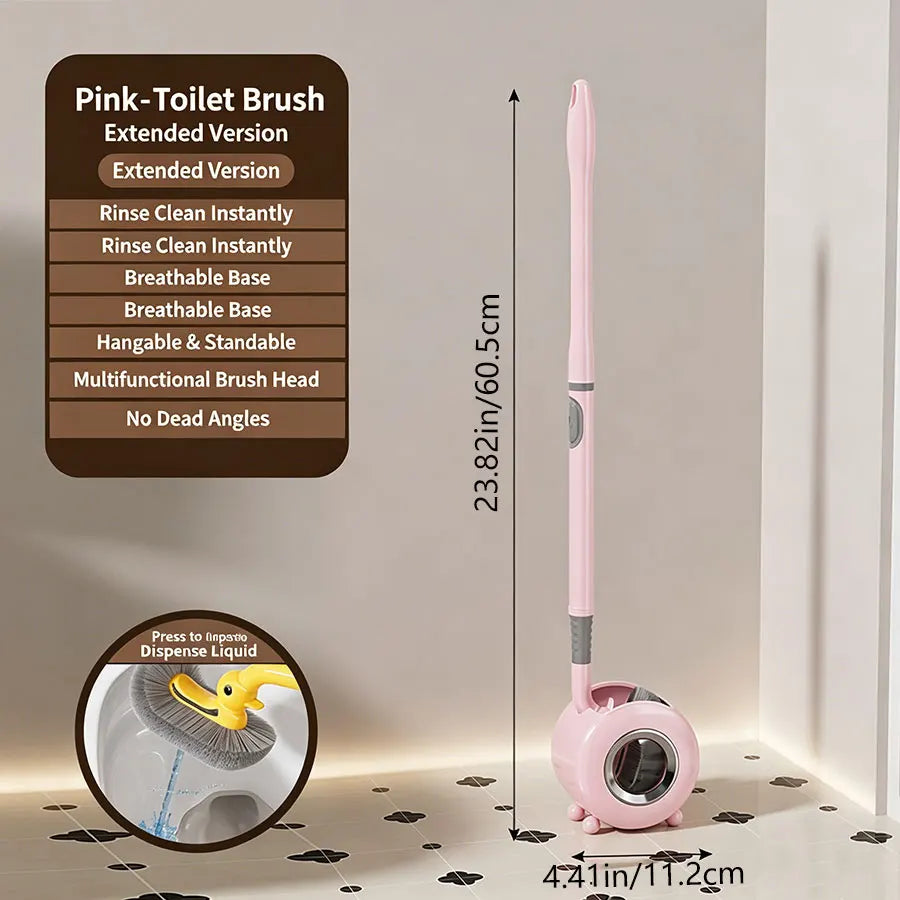 brosse wc murale canard jaune poils gris moderne salle bain ventouse sans angle mort