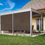 voile protection uv marron semiopaque moderne jardin terrasse pergola horizontal hdpe 90% bloque rayons