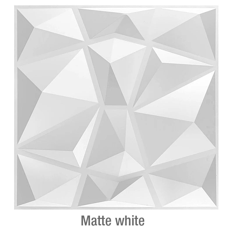 panneau décoratif 3d moderne triangles géométriques blanc adhésif opacité plastique