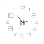 horloge murale 3D lumineuse verte rouge dorée moderne adhésive 50cm 40cm numéros blancs