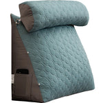 oreiller inclinable moderne hexagones bleu gris support lombaire breathable coton brodé amovible lavable adultère