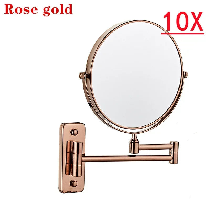 miroir cosmétique noir moderne bras articulé pouces rond sans texte