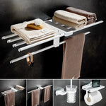 porte serviettes moderne élégants finition brossée or gris métallisé salle bain accessoire quincaillerie fixations