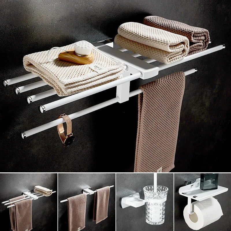 porte serviettes moderne élégants finition brossée or gris métallisé salle bain accessoire quincaillerie fixations