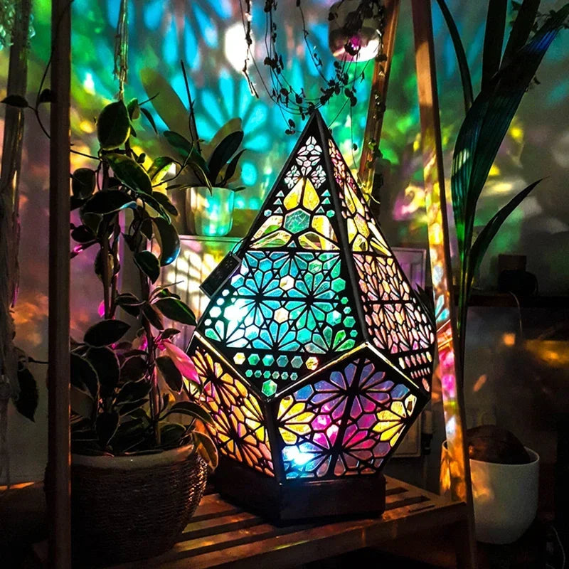 Lampe de chevet bohème avec motifs projetés