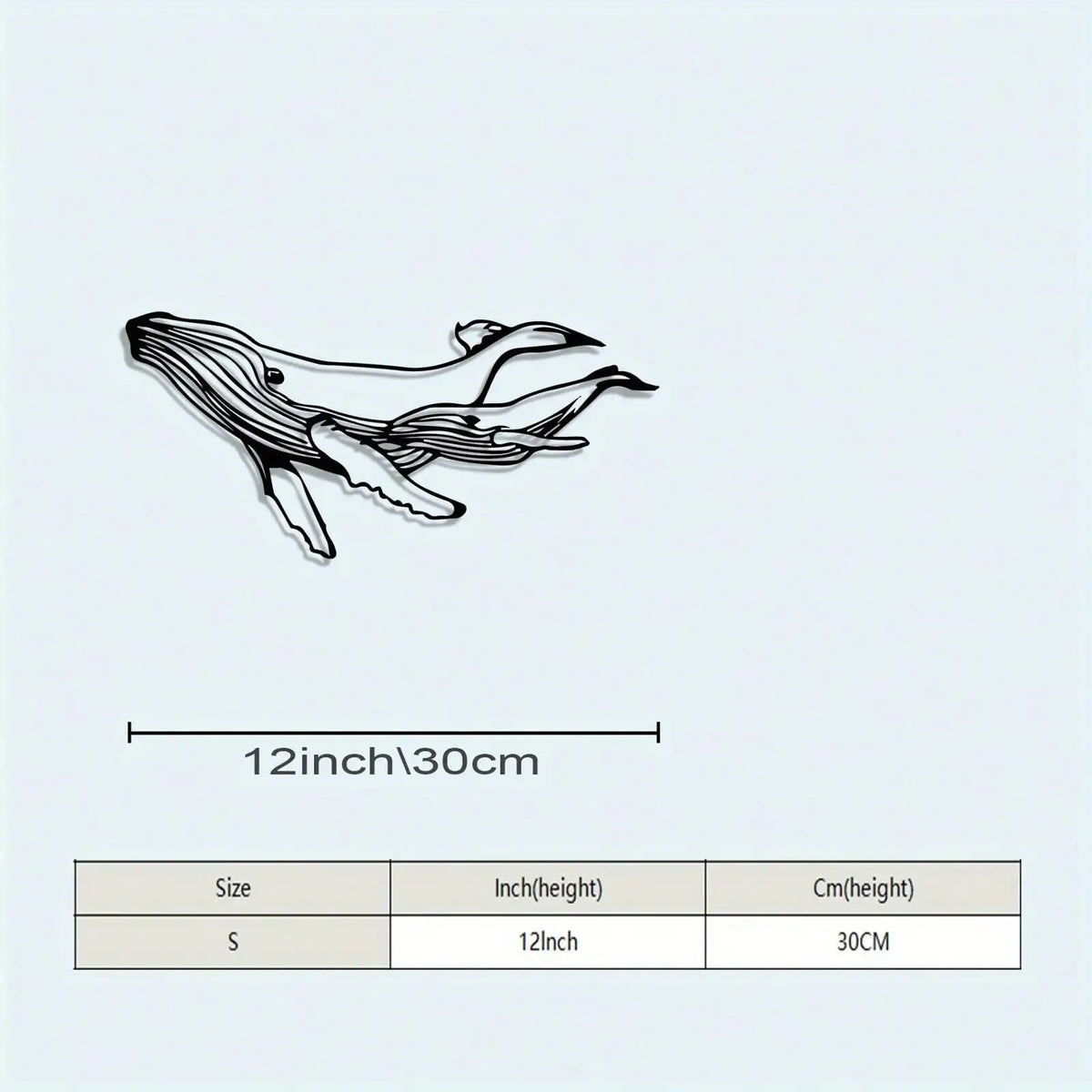 décoration murale sculpture baleine noire moderne abstraite illustration marine unique 30cm hauteur
