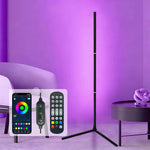 lampe led sol noir moderne télécommande application bluetooth synchronisation musique certifiée rohs cem fcc