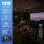 projecteur led portable 12w noir trépied télécommande effet neige lucioles patio fêtes mariage