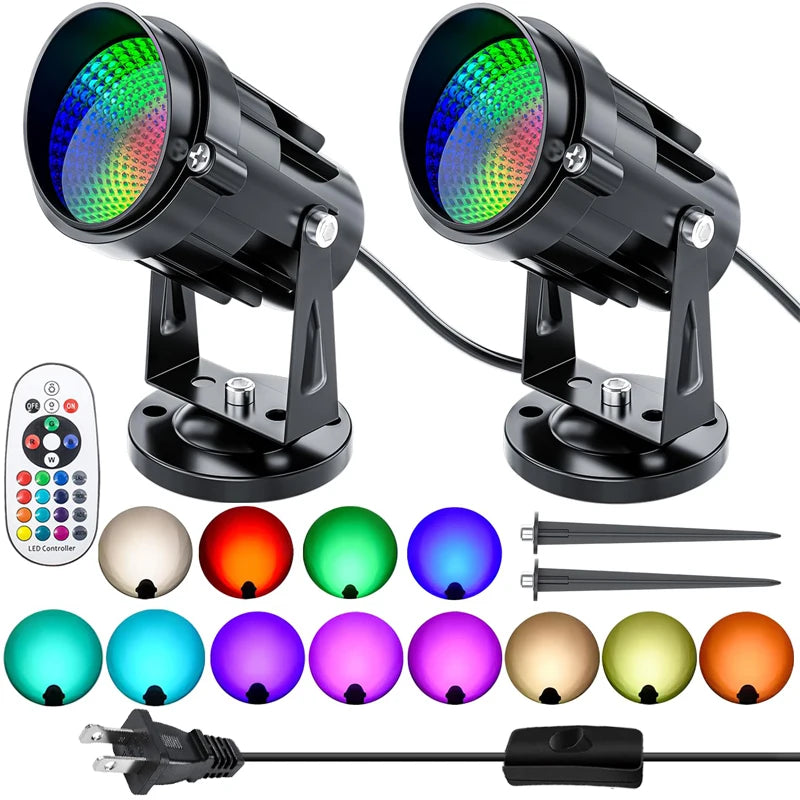 projecteur led noir moderne 10w rgbw 15 puces led 1000 lumens certification lvd rohs