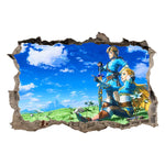 sticker mural 3d dessin animé paysages personnages fantastiques opaques adhésifs chambre bleu vert gris