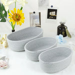 panier rangement tissu tressé pliable jouets cosmétiques maison gris blanc
