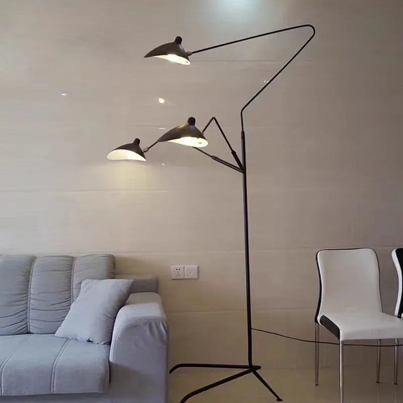lampe poser led noir moderne télécommande sources lumineuses métal bronze cuivre fer