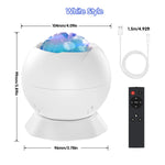 projecteur effets lumineux blanc transparent moderne base câble usb télécommande led effet neige artificielle