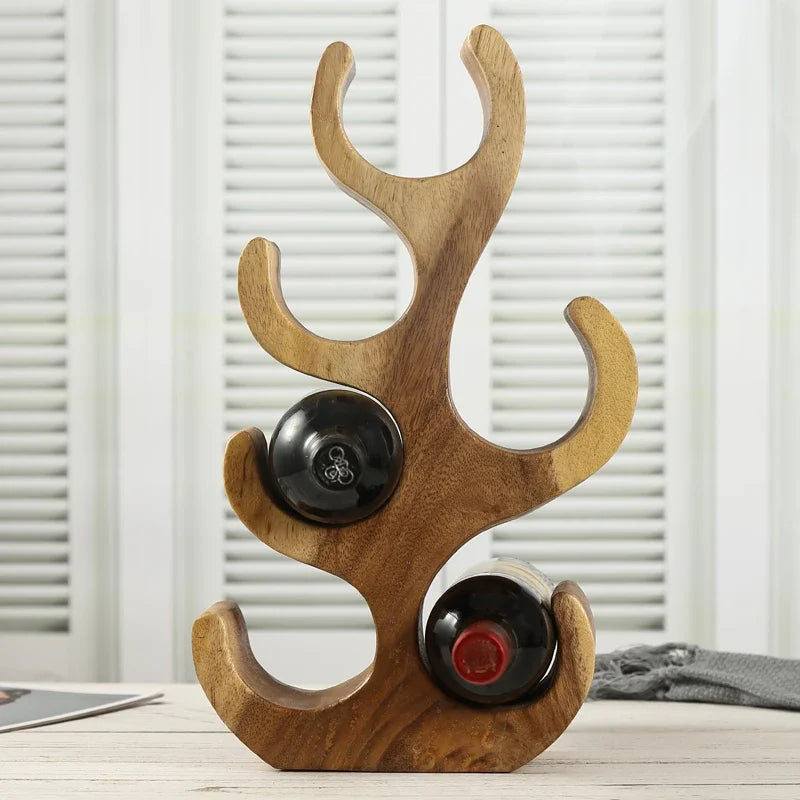 rangement vin bois marron clair grain naturel sculptural haute qualité décoratif maison salon étude