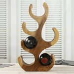 rangement vin bois marron clair grain naturel sculptural haute qualité décoratif maison salon étude