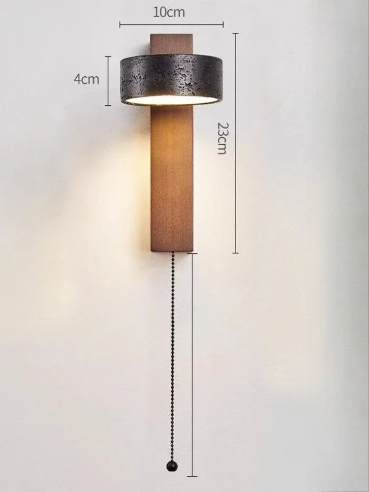 Applique murale LED moderne minimaliste pierre noire interrupteur chaîne japonais