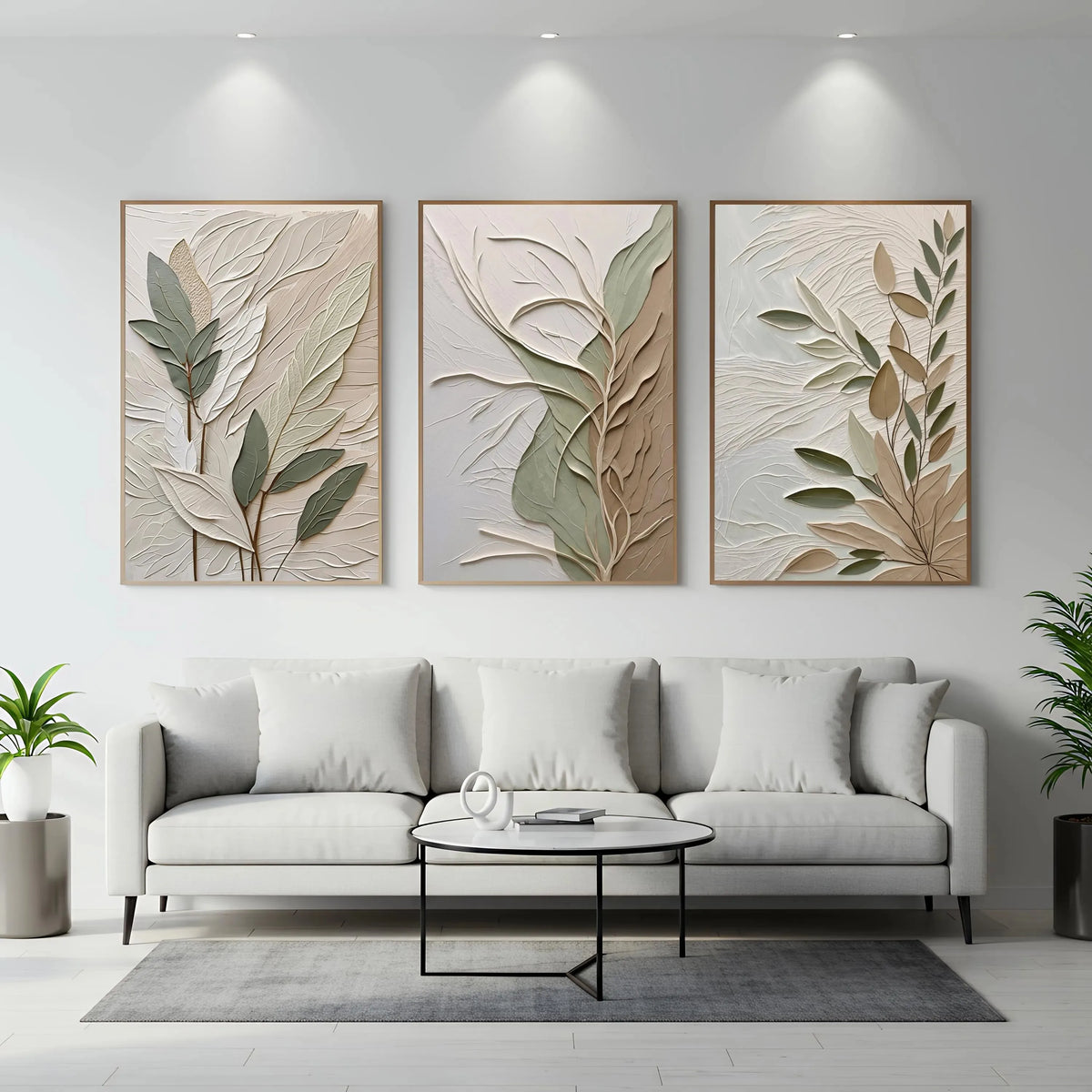 affiches murales botaniques motifs feuilles naturelles minimaliste modernes tableaux decoratifs sans cadre toile coton