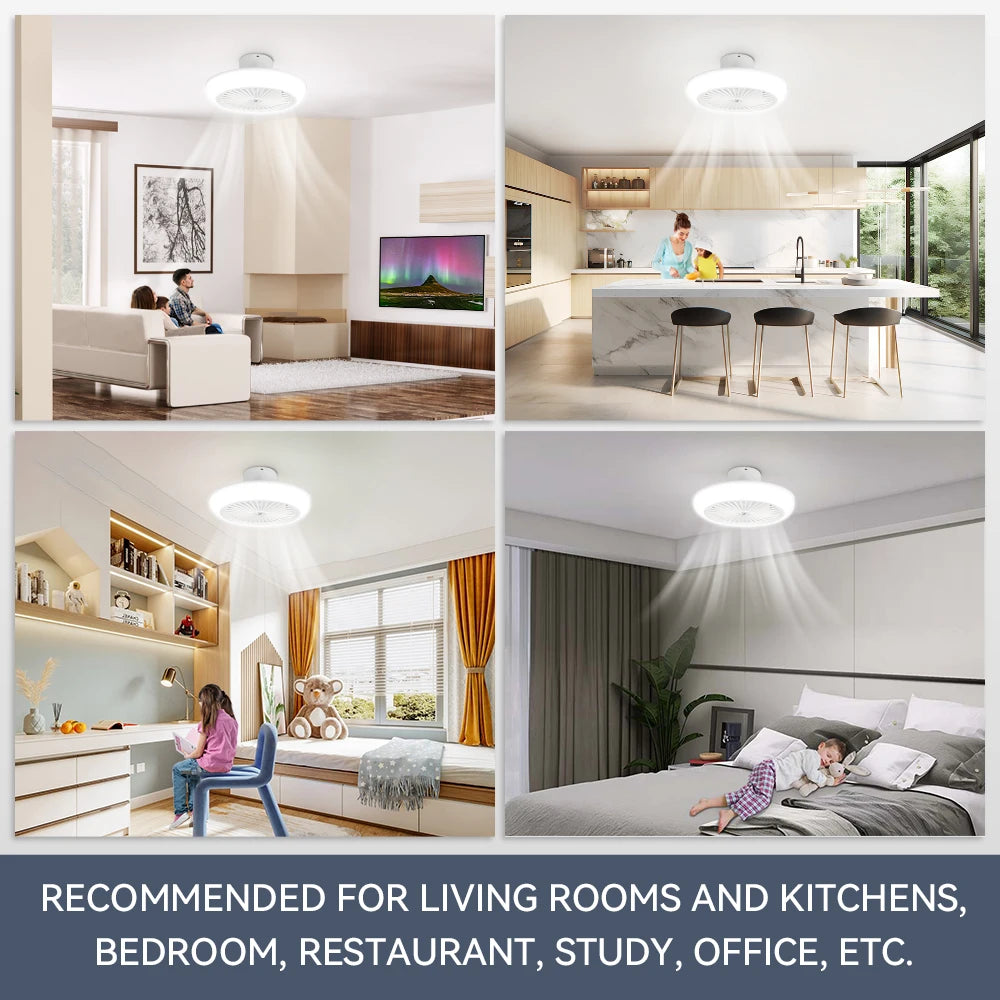 ventilateur plafonnier led moderne blanc grille ventilation télécommande couleurs adjustable 249 2000 lumens