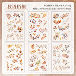autocollants transparents feuilles branches diverses couleurs adhésif scrapbooking collage diy journal