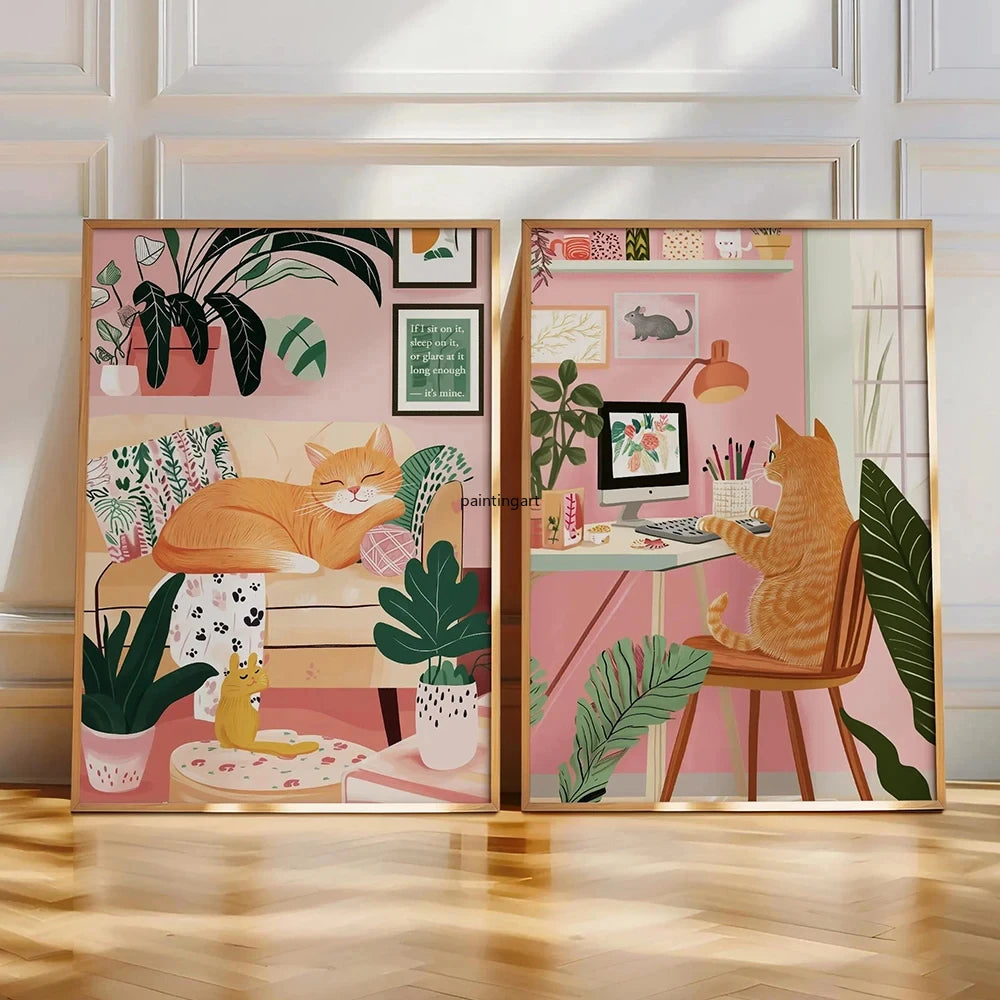 tableau toile chat tuxedo moderne décoration murale salon chambre objet esthétique