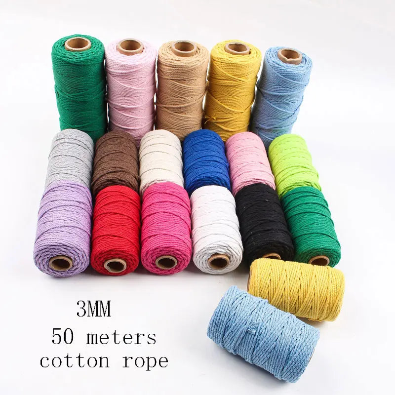 corde coton tressée 50mètres vert rose beige simple déco mariage fête nhà cửa
