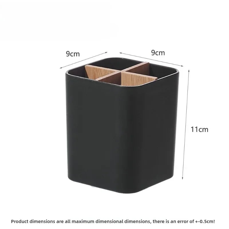 organisateur bois naturel noir blanc rangement minimaliste respectueux environnement multifonctionnels cosmétiques fournitures