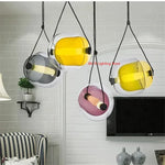 lustre suspendu moderne transparent ampoules led colorées chambre salonhôtel