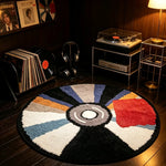 tapis doux moderne géométrique noir blanc gris bleu orange rouges rayures machine lavable