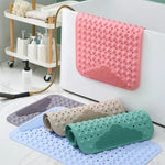 tapis bain rose clair gris bleu coeurs points adhésif moderne pvc salle bain douche
