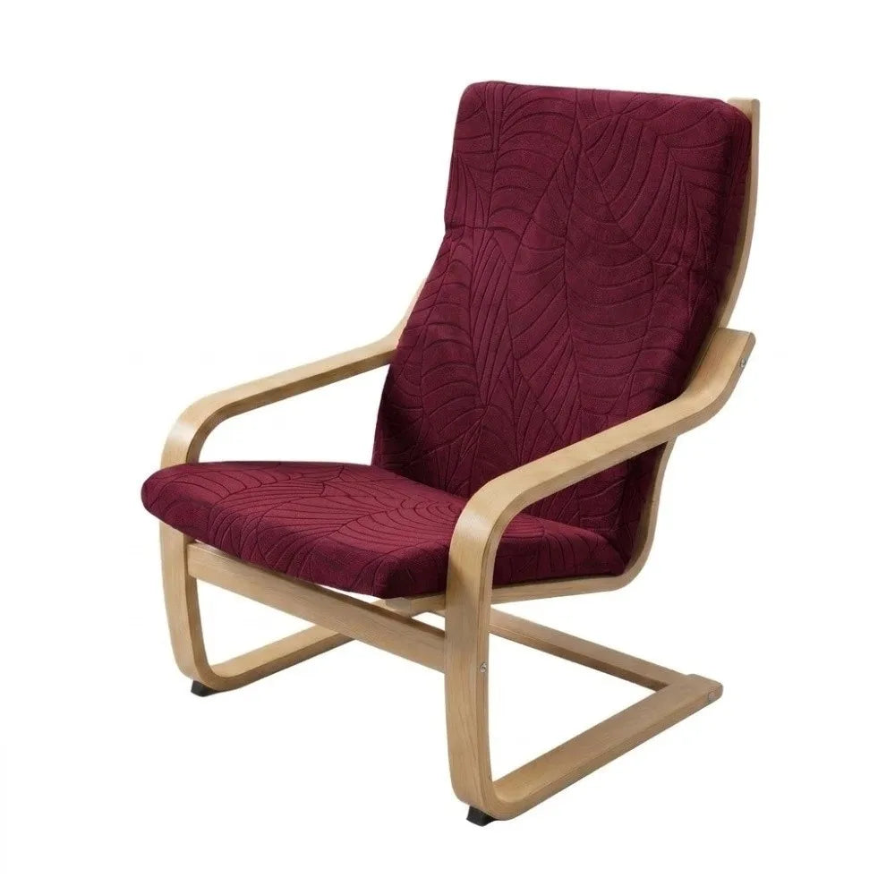 housse fauteuil feuilles moderne polyester coton extensible amovible anti poussière lavable verte rouge noir