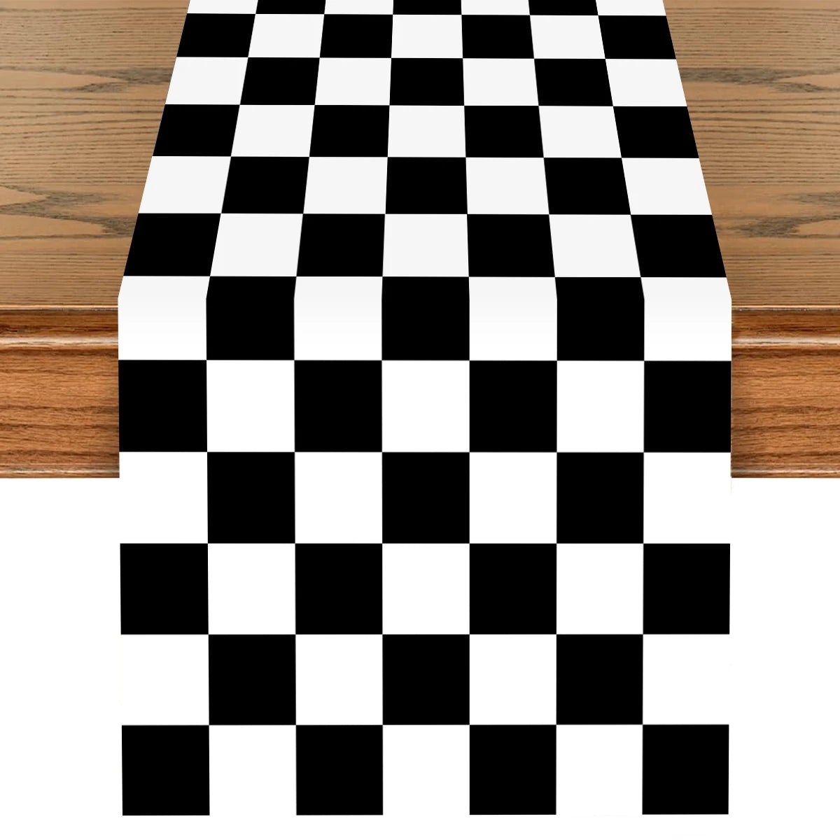 nappe table carreaux noir blanc motif festives polyestre rouge variées festive