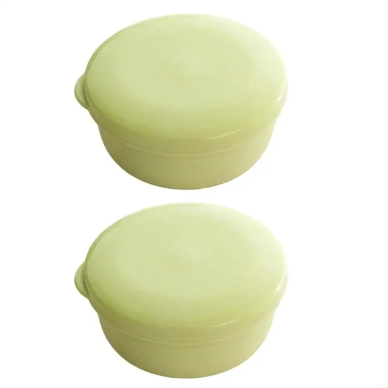 porte savons moderne boîte ronde couvercle noir jaune clair blanc opacité matériau plastique