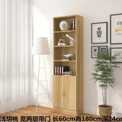 bibliothèque moderne bois multifonction porte unique simple rangement mur blanc noir
