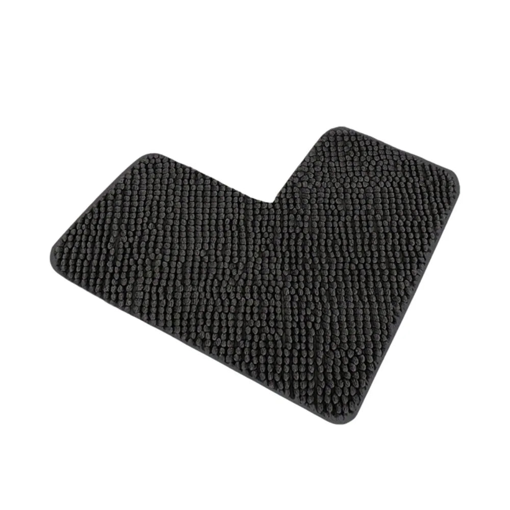 tapis bain bouclé dense losange gris foncé beige clair moderne minimaliste doux absorbant