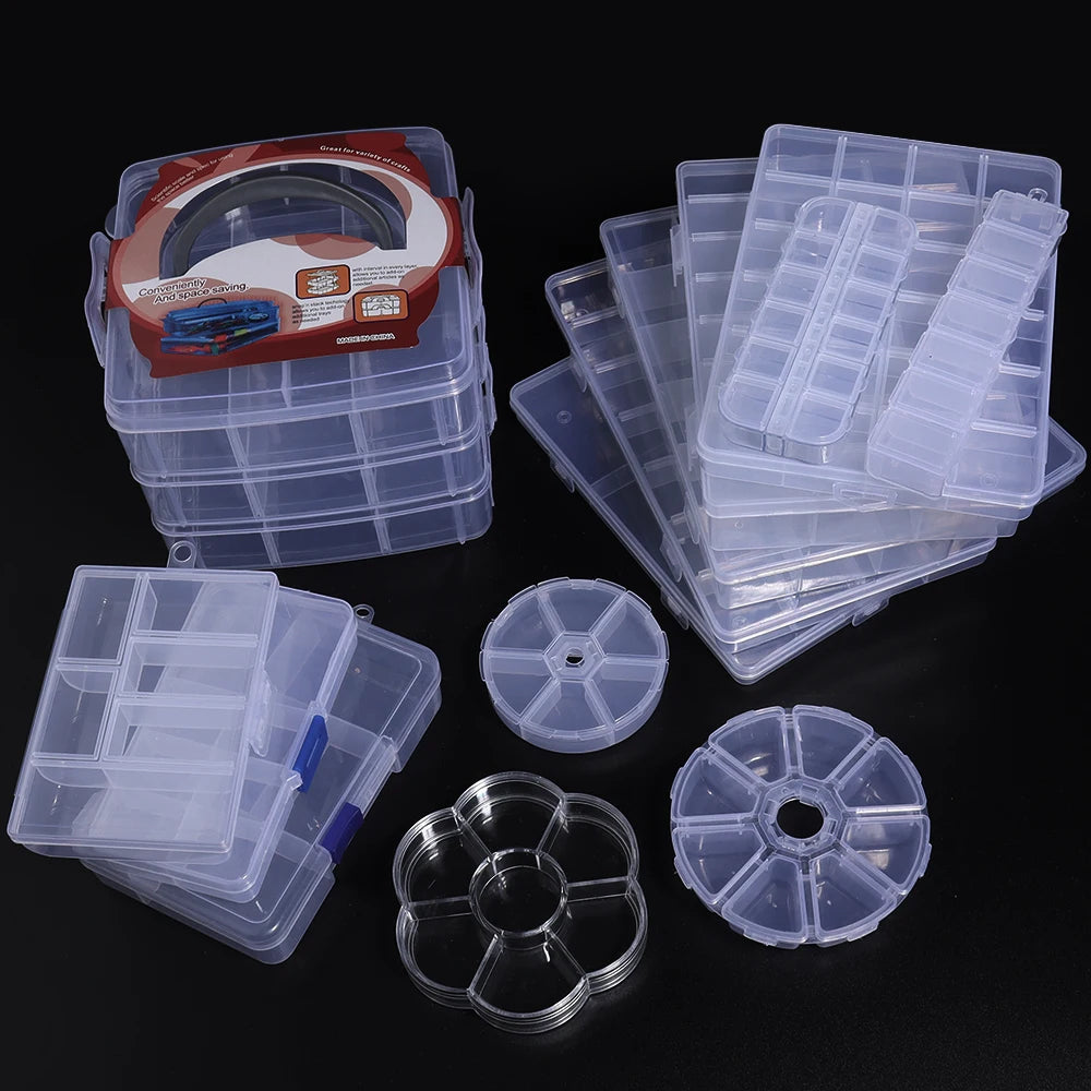 boîtes rangement bijoux transparentes modernes compartimentées clips portables voyage commercial