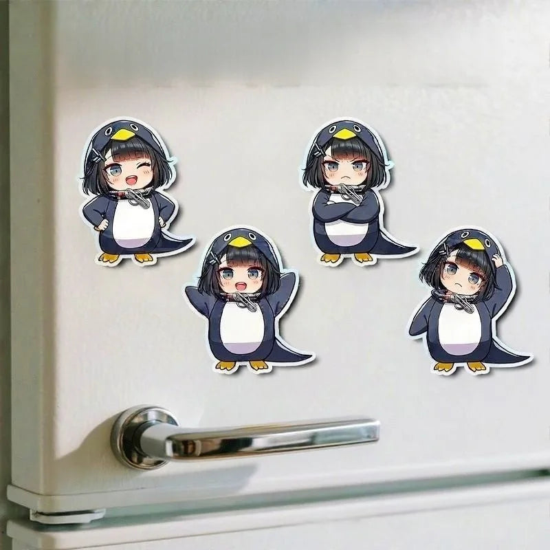 autocollants aimants réfrigérateur dessin animé pinguin quackling expression faciale mignon decoration enfant cartoon caracteres)animated