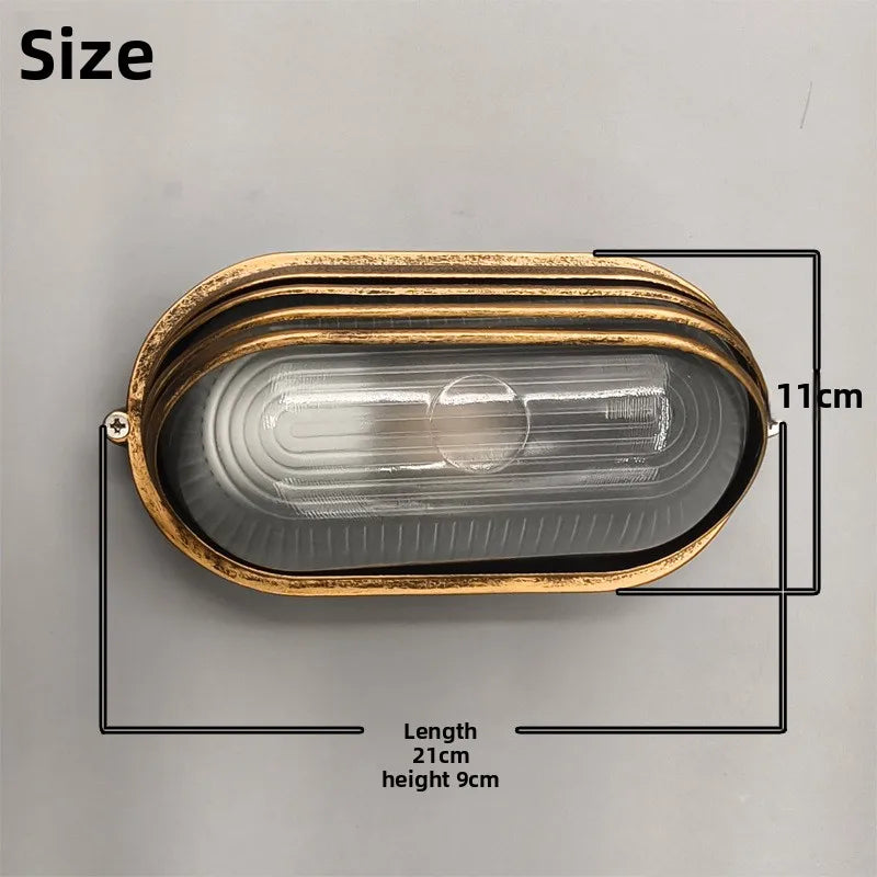 lampe murale led or noir vintage rayures dorées surface lisse extérieure ip55 hydrofuge