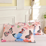 lot deux taies d'oreiller rectangulaires 48x74cm housse coussin décorative motif géométrique moderne