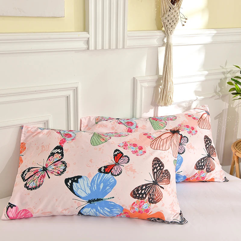 lot deux taies d'oreiller rectangulaires 48x74cm housse coussin décorative motif géométrique moderne