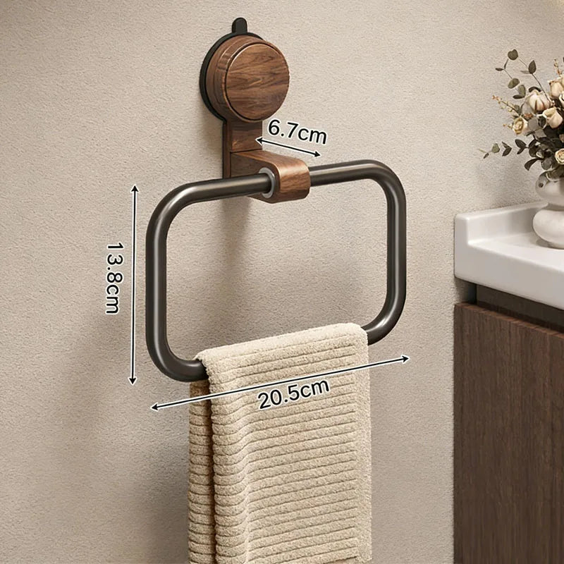 porte serviettes mural noir ventouse moderne minimaliste support salle bain aluminium réutilisable fixe mur