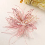 accessoire cheveux fleurs artificielles strass blanc doré élégant décoratif translucent