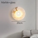 lampe murale moderne marbre blanc beige ovale 20cm led 90260v