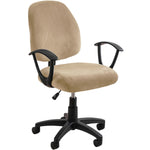 housse chaise velours moderne beige gris fixations vis coussins