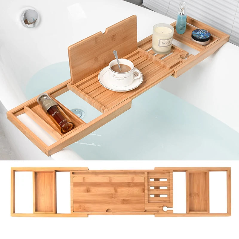 plateau bain bois naturel moderne gobelet anti dérapant salle bain trousse toilette support plateau