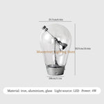 lampe poser transparente moderne interrupteur tactile câble électrique argenté étude chambre coucherDecorationMaison