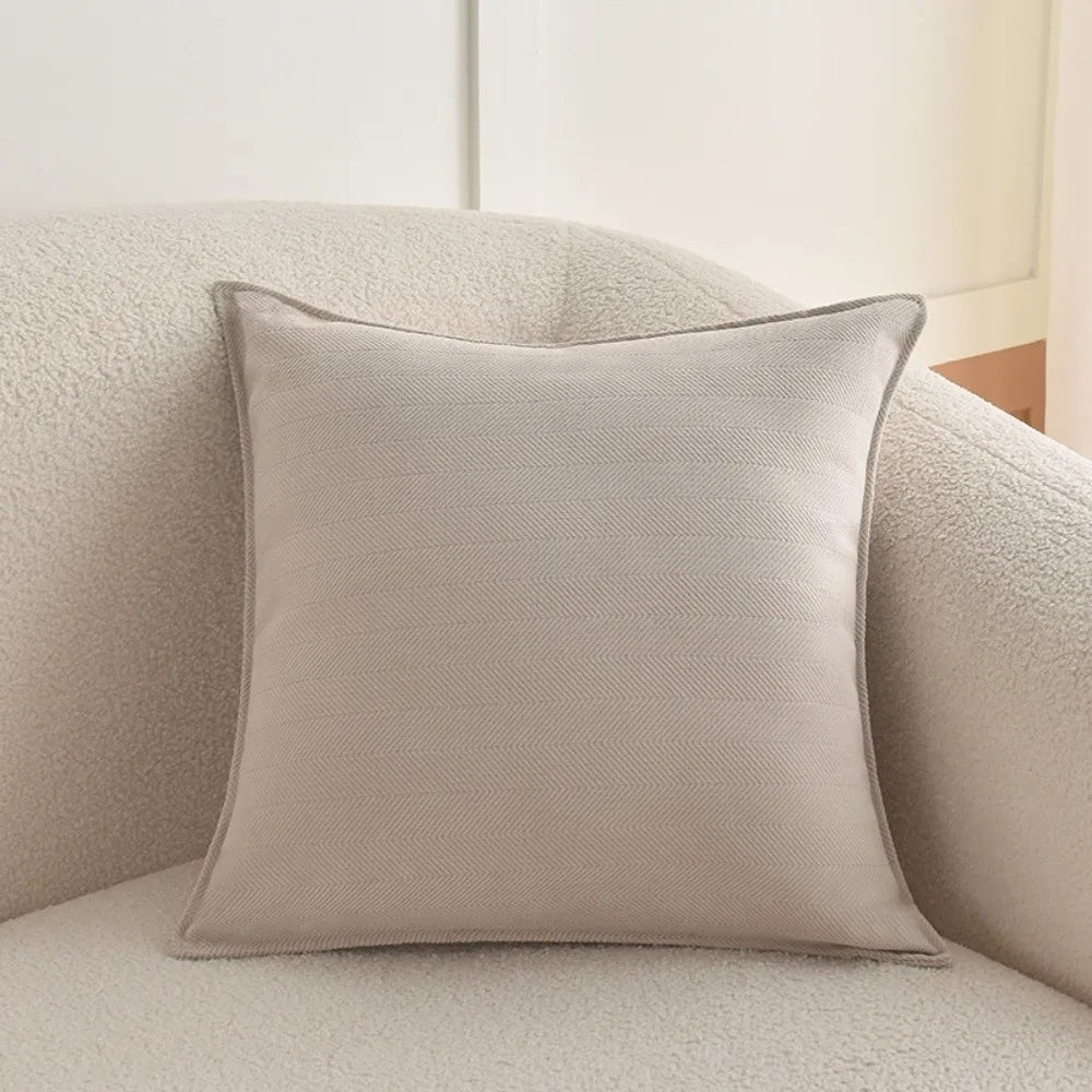 housses coussin carré polyester gris clair moderne non toxique 45x45cm fixations