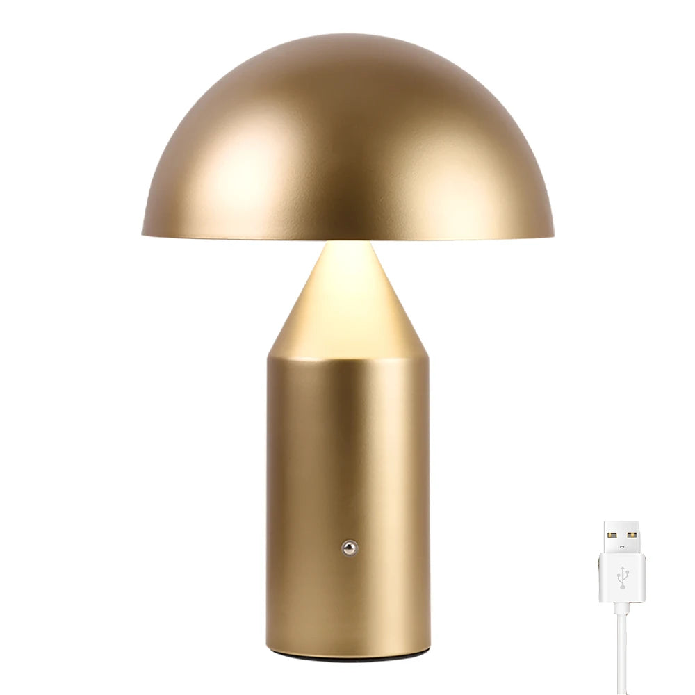 lampe table moderne or noir ambre led controle tactile usb charge chambre contemporaine compact